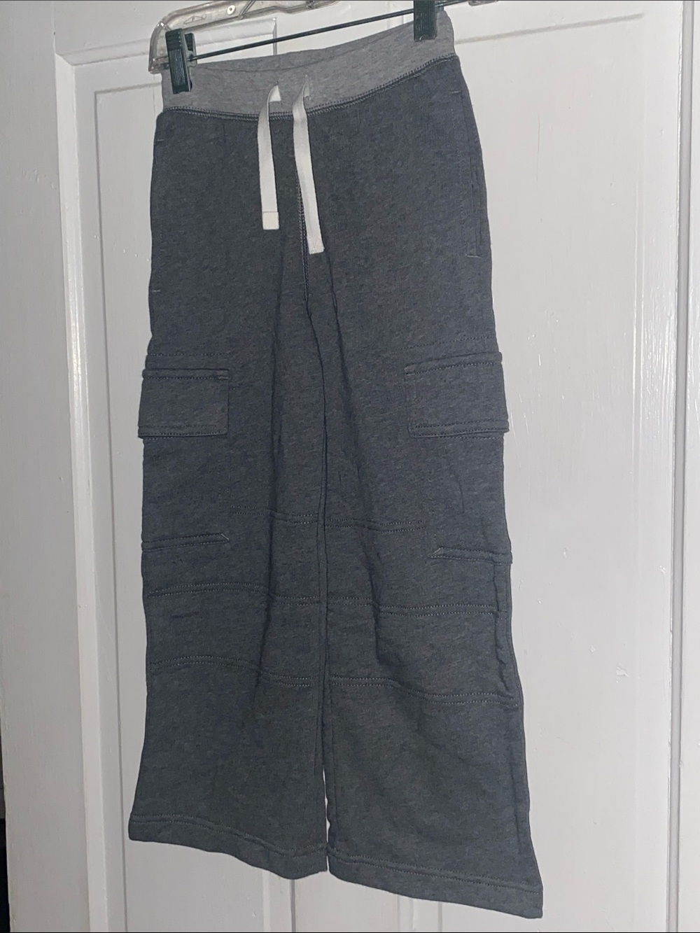 Hanna Andersson Boys Double Knee Cargo Sweatpants Dark Heather Gray Sz 110-US 5
